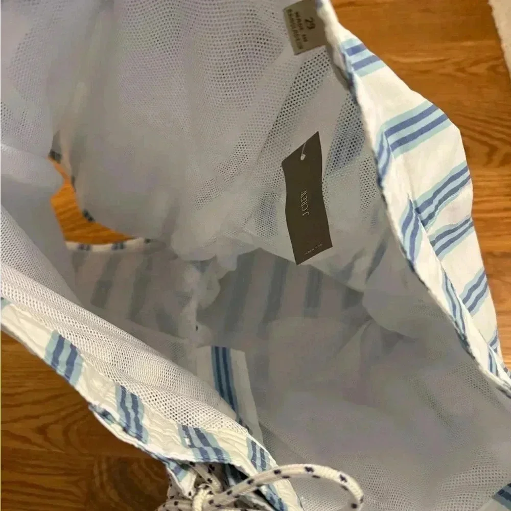 J.Crew JCrew Mens white blue stripe 7